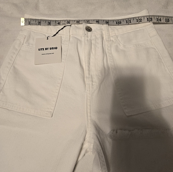 NWT Uniq By Litz Jeans Women's Size 3 Color White Style #LP-41079 - Picture 7 of 13